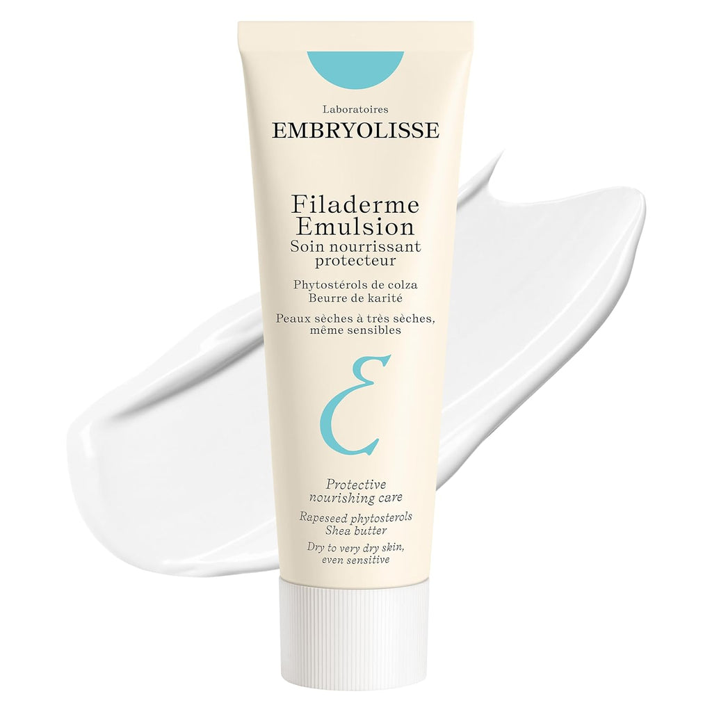 Embryolisse Filaderme Emulsion Face Moisturizer, Intensive Repair for Dry Skin, with Aloe Vera & Shea Butter, 2.54 Fl Oz