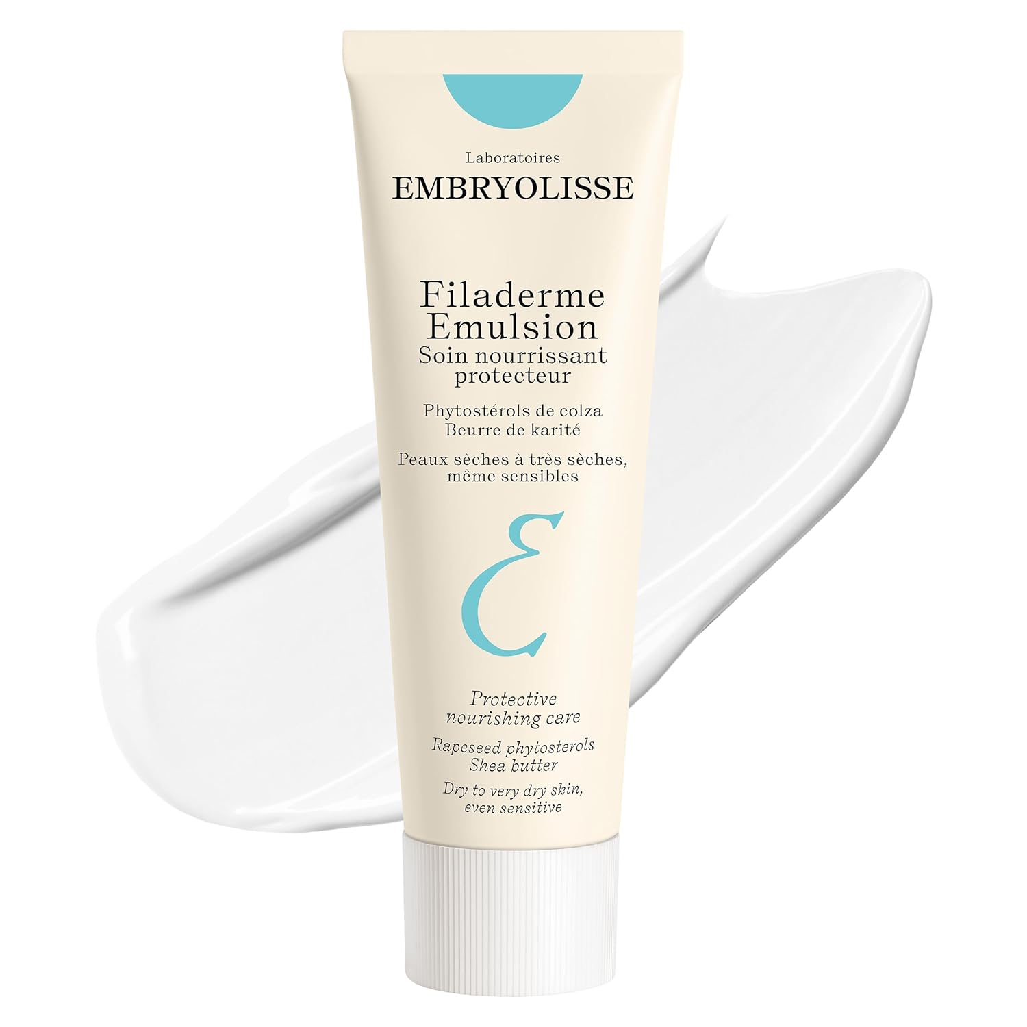 Embryolisse Filaderme Emulsion Face Moisturizer, Intensive Repair for Dry Skin, with Aloe Vera & Shea Butter, 2.54 Fl Oz
